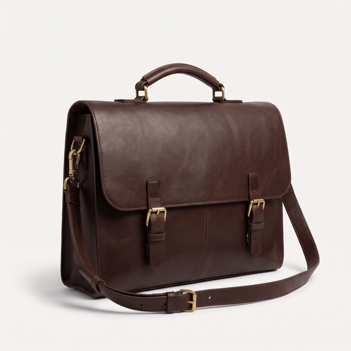 Routine The Carryall brown leather laptop bag
