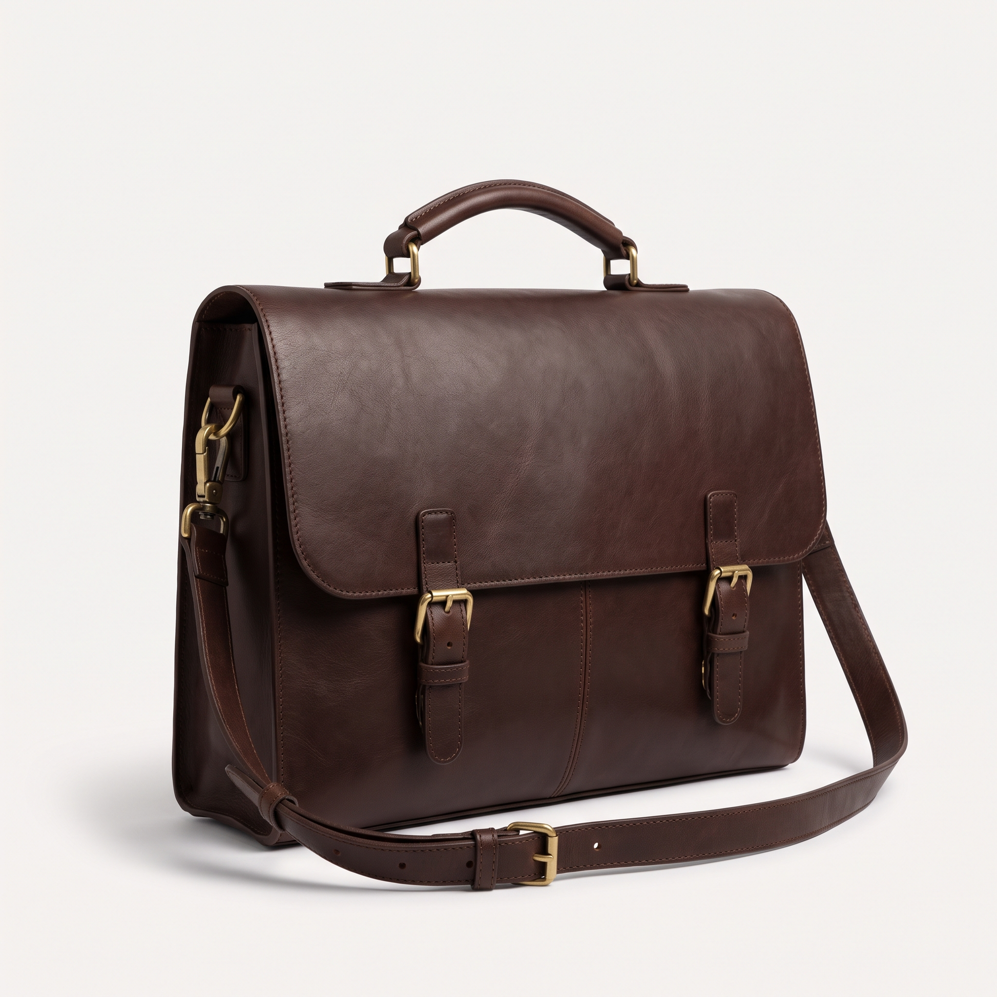 Routine The Carryall brown leather laptop bag
